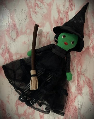 Elphira - A Handcrafted Heirloom Rag Doll Inspired by Wicked