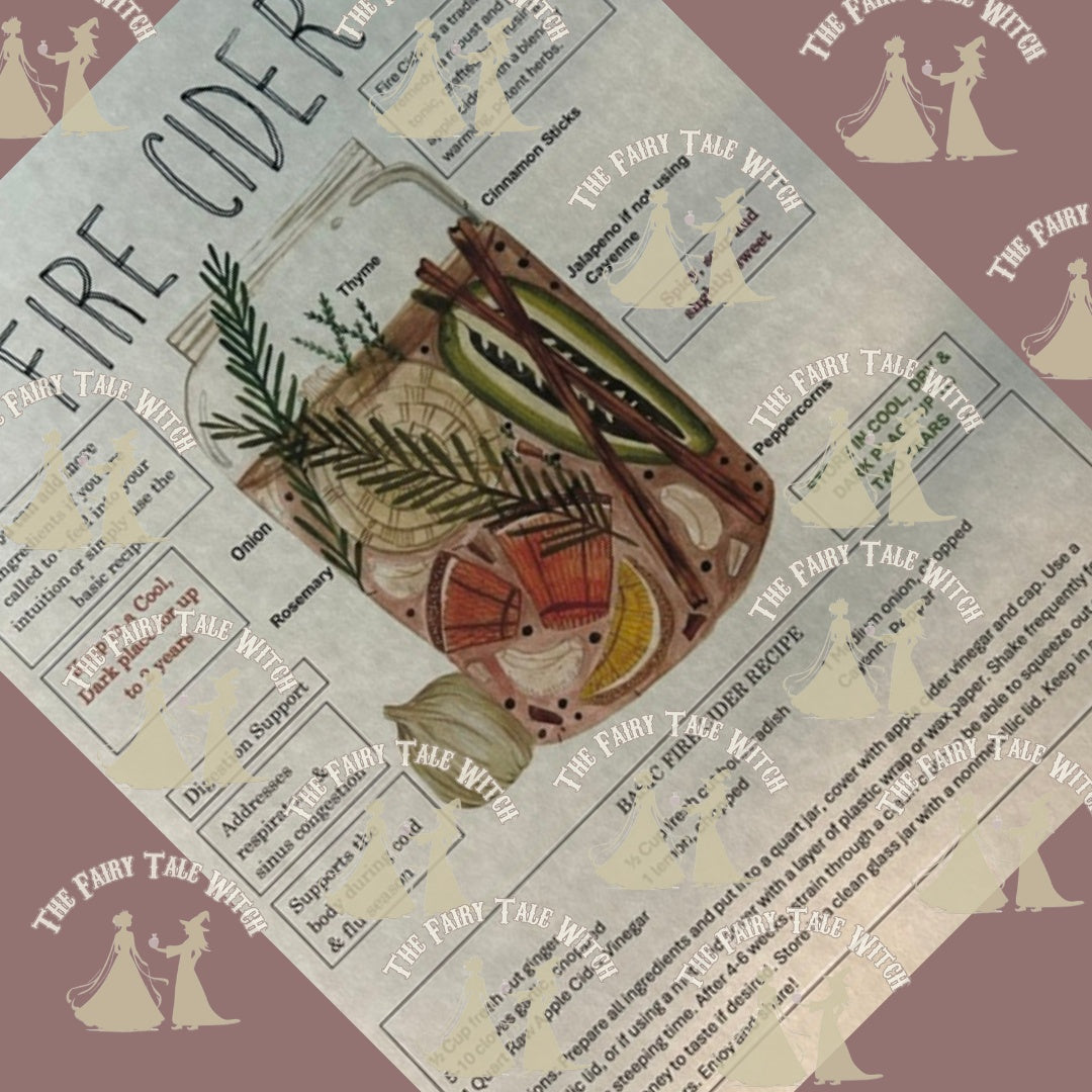 "Fire Cider Recipe and Reference" Book of Shadows Page - Digital Download